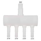 4-Way Plastic Airline Splitter - 3/8" x 3/16" for Aquariums and Small tanks